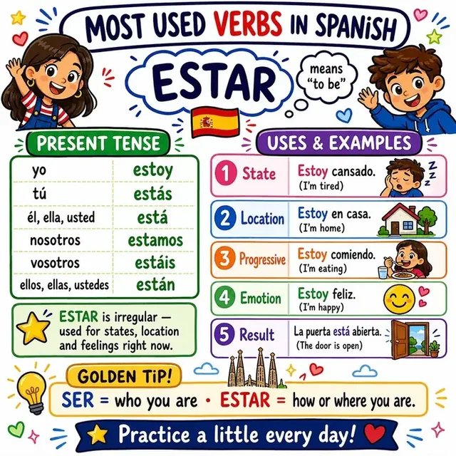 Verb ESTAR mind map